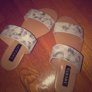 Shein marble design slip on sandals